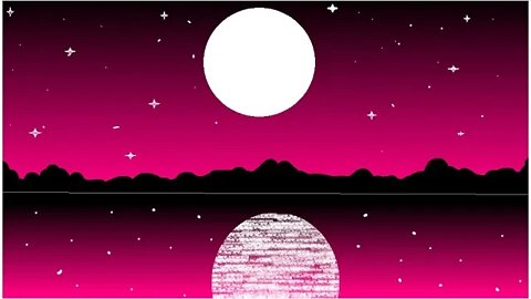 Beautiful Moonlight Scenery step by step | ms paint | computer drawing | scenery drawing
