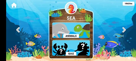 Sea world animals image and sound for educational