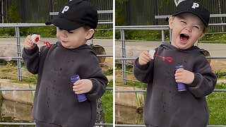 Little Boy's Bubble Adventure Turns His Laughter Into Old Man Chuckles