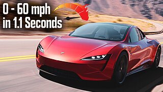 Tesla Roadster Insane Acceleration 0-60mph in 1.1s