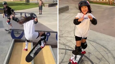 Young skateboarder shows that determination is everything