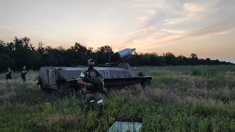 MT-LB with a 32-round UB-32 aircraft launcher of 57 mm S-5 unguided projectiles.