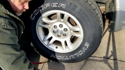 Truck tire repair using a plug kit from a local hardware store