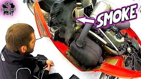 FIRST Ride & His Snowmobile Started SMOKING!!!