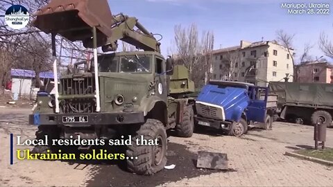 Central square in Mariupol & Drama Theater Human Shields: Ukraine soldiers inside civilian sites