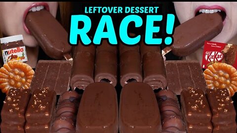 ASMR dessert challenge | kitkat, chocolate icecream, Nutella