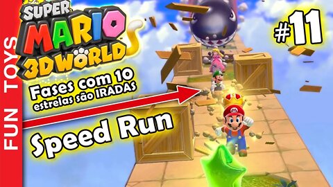 Super Mario 3d World #11 - CHEFÃO do Mundo 5 e uma fase com DEZ ESTRELAS pra pegar no SPEED RUN! 🙀