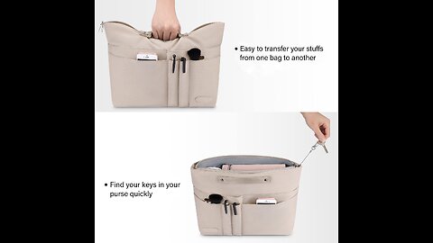 HyFanStr Purse Organizer Insert for Handbags,Tote Bag Organizer Insert Zipper Bag for Women, Ha...
