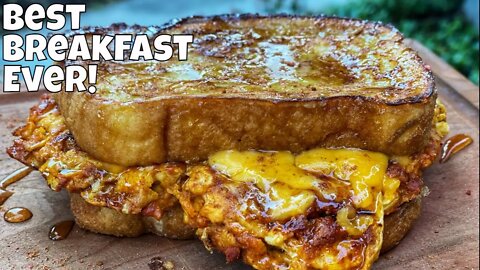 Chorizo French Toast Breakfast Sandwich on PitBoss Flat Top Griddle !