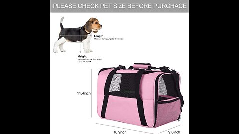 NAT Dog Carrier Cat Carrier Pet Carrier, Airline Approved Dog Carrier with Mesh Window, Breatha...