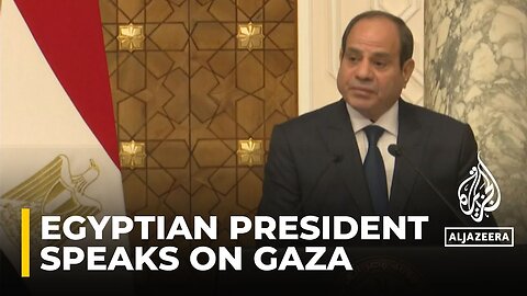 Egyptian President Abdel Fattah el-Sisi speaks about situation in Gaza as Israeli strikes continue