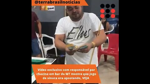 Vídeo exclusivo com responsável por chacina em bar do MT mostra que jogo de sinuca era apostando