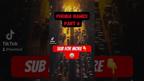 Phobia names ——-part 6 #shorts