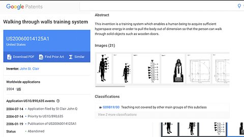 Patent US-2006-0014-125-A1 | What Is Patent US-2006-0014-125-A1? Walking Through Walls Training System - READ THE PATENT - SEE SHOW DESCRIPTION -