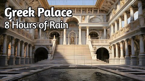 Soothing Sound of Rain for Sleep and Relaxation - Greek Palace Ambience - 8 Hours of Rain