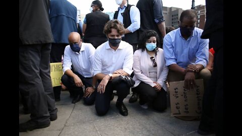 Commie Tyrant Justin Trudeau Taking a Knee For BLM and ANTIFA Rioters