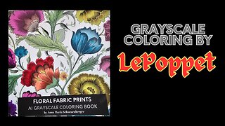 Floral Fabric Prints-AI Grayscale Coloring Book