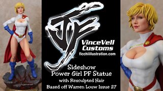 Sideshow Power Girl PF Custom Hair Sculpt Statue Warren Louw cover 27