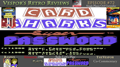 Card Sharks & Super Password (C64) | Commodore 64 | Review, Thoughts, Etc.. | Game Show Series