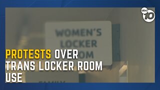 Protests over trans locker room use