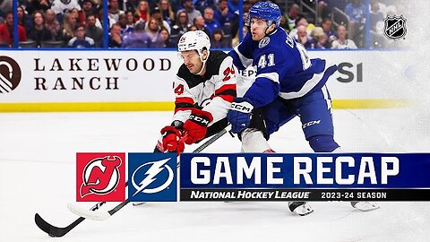 NHL Lightning vs Devils 6 - 3 Highlights