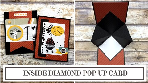 Inside Diamond Pop Up Card | Masculine Style