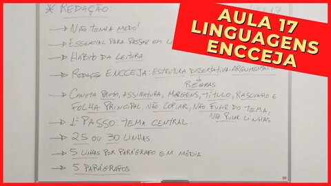 📄 REDAÇÃO - Linguagens, Códigos e suas Tecnologias - ENCCEJA - [Ensino Médio] - Aula 17