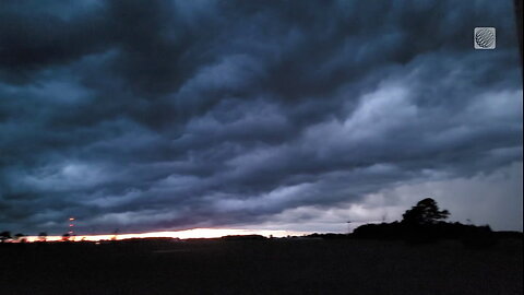 A scary blanket of dark clouds covers the skies over Fisherville, Ontario