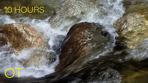 Rushing River on the Rocks | Soothing Running Water Sounds | Relax | Study |Sleep |10 Hours Ambience