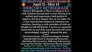 Mercury Retrograde in Taurus April 21st - May 14th: Turbulent Journey back in Time!