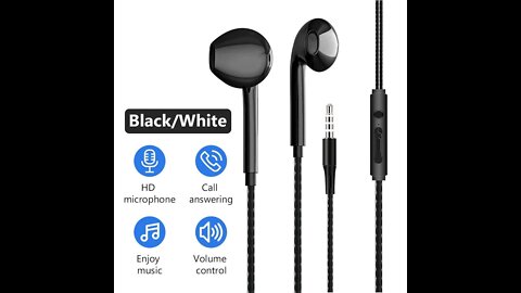 Wired Earphones Bass Stereo Earbuds Gym Sports Headphones with Mic Stereo Headset for iPhone Samsung