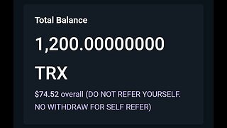 HOW I EARN 1200 TRX FOR FREE