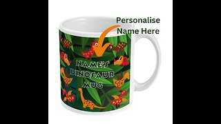 Personalised Dinosaur Mug by Welovit - 11oz / 325ml ❤️
