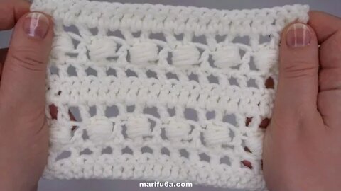 How to crochet puffs stitch for blanket or jacket simple tutorial by marifu6a