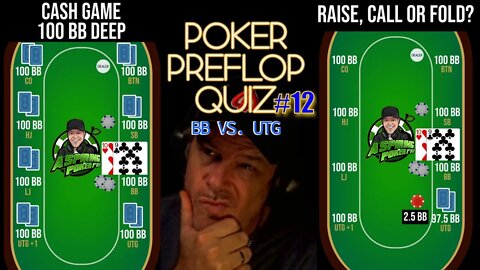 POKER PREFLOP QUIZ BB VS UTG #12 RAISE, CALL OR FOLD