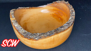 Wood turning: Beautiful color in this live edge Bradford Pear Bowl