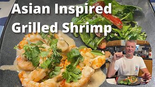 Grilled Shrimp with Asian Coconut Scallion Sauce