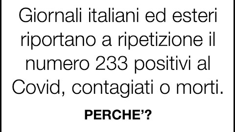 Troppi casi con il 233...questo numero non è un caso