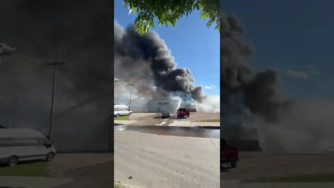 Building on fire in Steinbach, MB #Fire Building_on_Fire