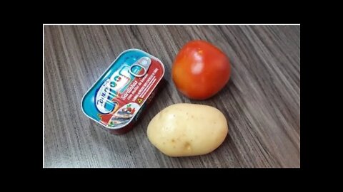 1 batata, tomate e sardinha em lata ! Almoço fácil e saboroso #03