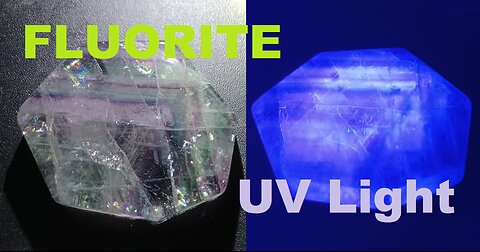 SHOW AND TELL 150: Fluorite slab under UV Ultraviolet light