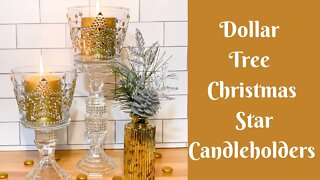 Christmas Crafts: Dollar Tree Christmas Star Candleholders