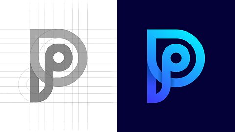 How To Design A Professional Modern Letter P Logo Design On Mobile