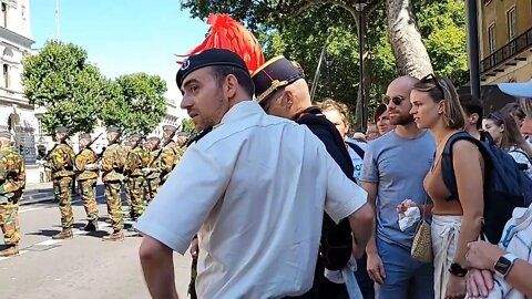 Belgian soldier faints twice at the Cenotaph london 16 July 2022 #Cenotaph