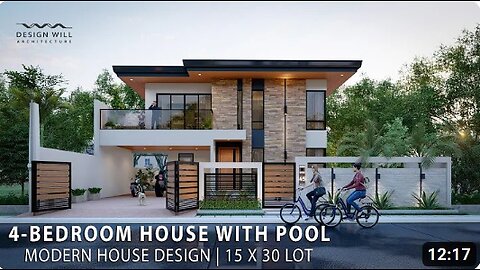 Modern House Design | 15m x 30m Lot 4-Bedroom House with Pool