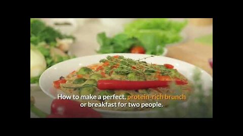 How to make perfect herb omelet with fried tomatoes