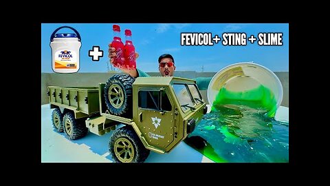 RC New 6WD Military Truck Vs Slime Glue Sting - Chatpat toy TV