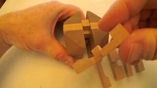 12 piece Diamond Wooden Cube Puzzle - Taking apart & Putting back Together