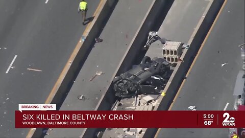 I-695 crash leaves six people dead in Baltimore County