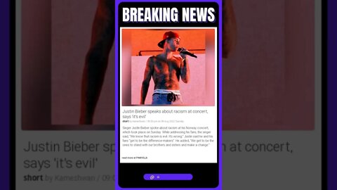 Actual Information: Justin Bieber speaks about racism at concert, says 'it's evil' #shorts #news